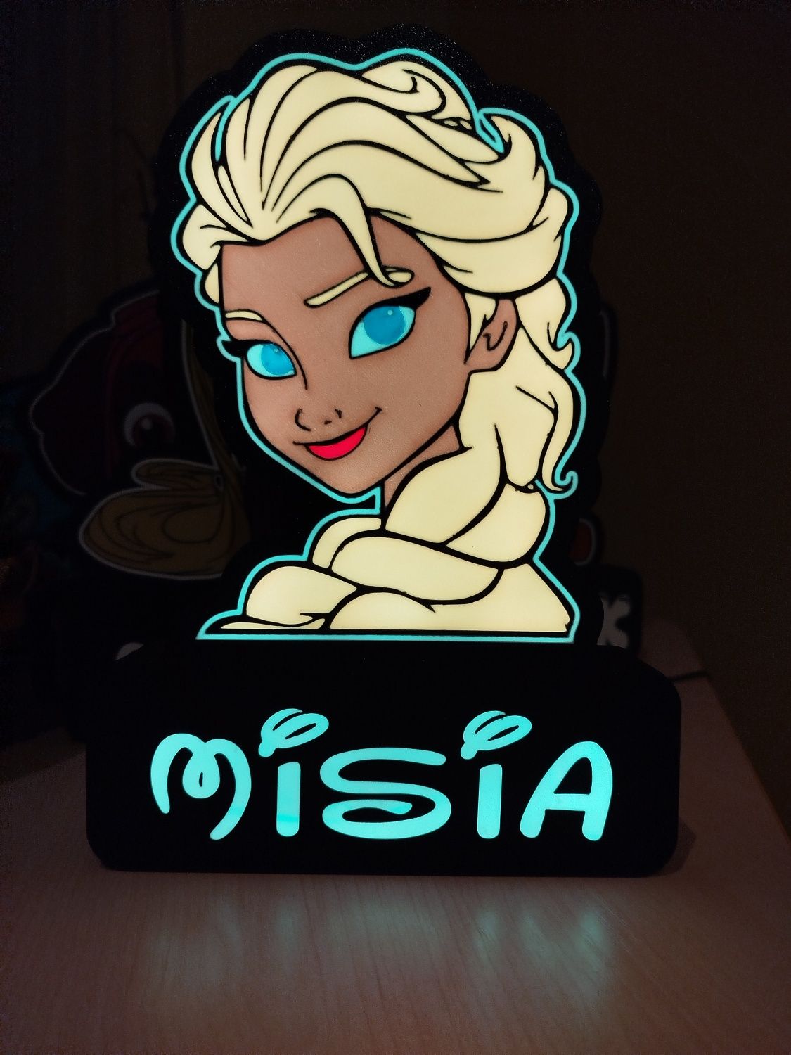 Lampa nocna Kolor LED - Elsa - podpisz swoim imieniem!