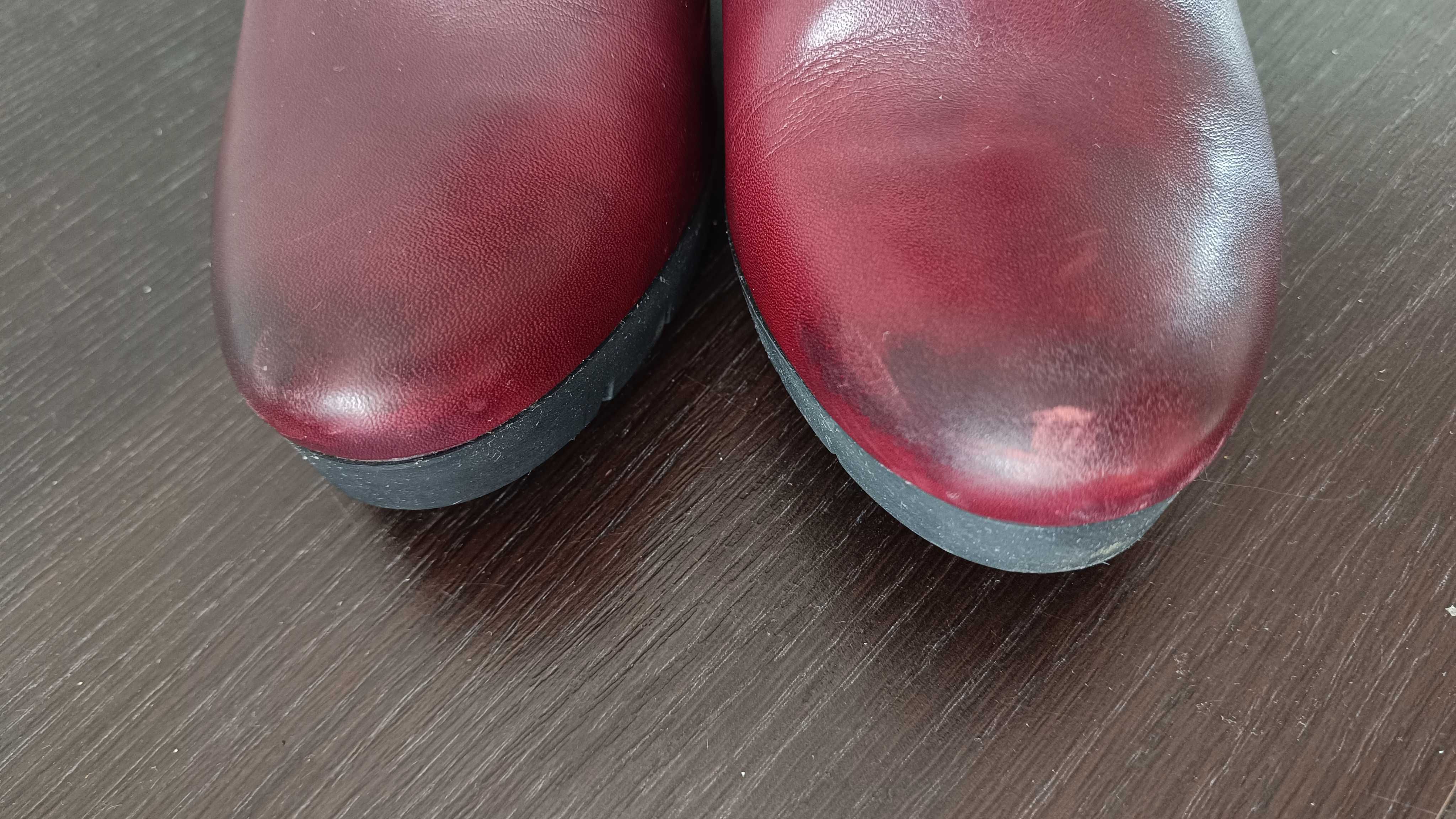 bordowe botki na obcasie LASOCKI 38