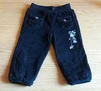 Ciepłe, granatowe spodnie dla dziewczynki, rozmiar 80/86
