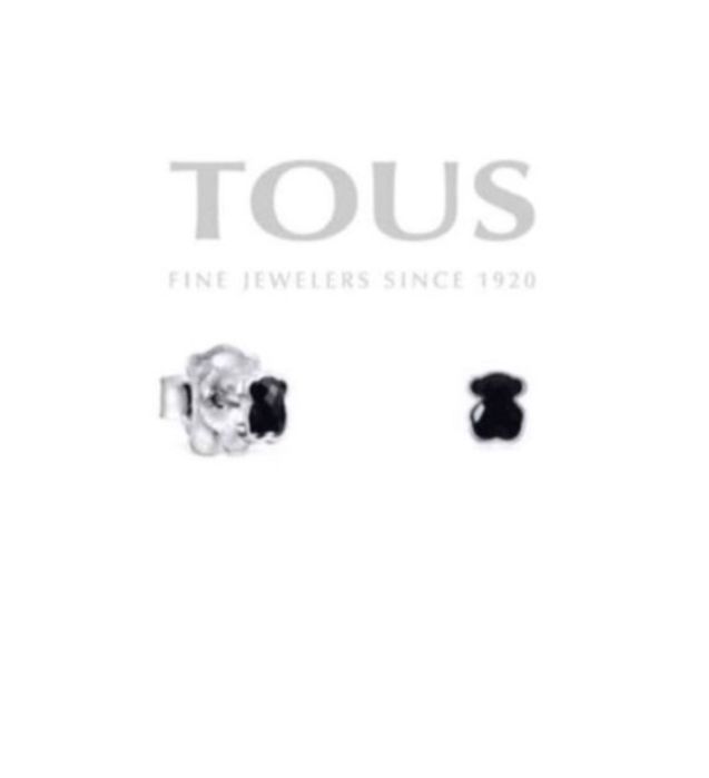 TOUS kolczyki Mini Onix srebro 925 oryginał