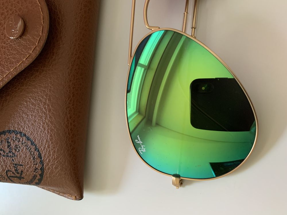 Ray Ban Aviador lente: Verde espelhada