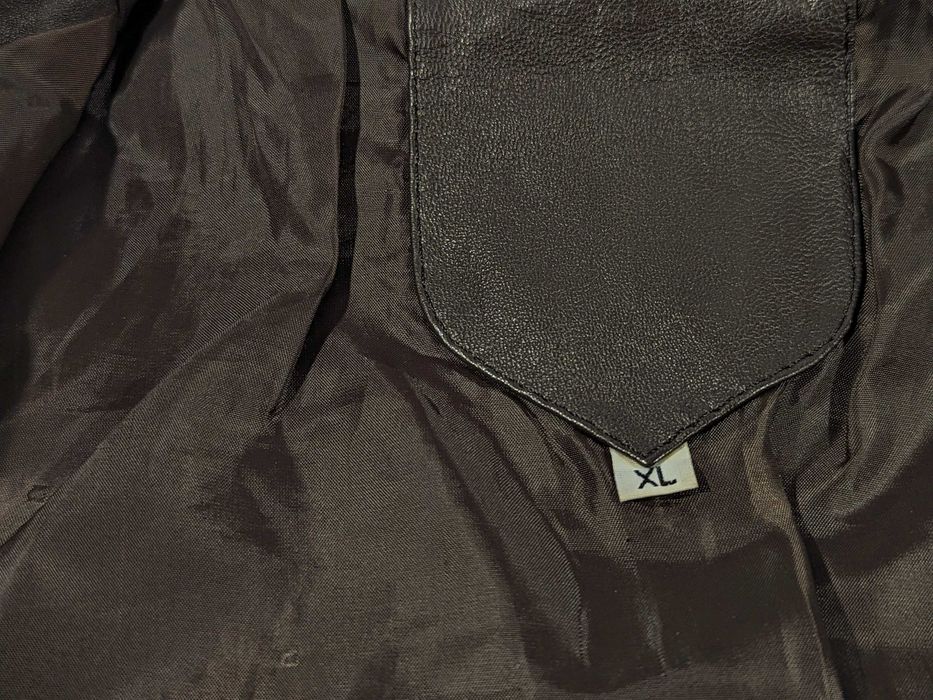 Męska brązowa skórzana kurtka rozmiar XL