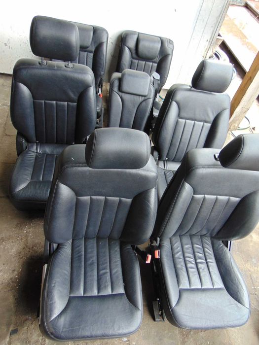 Fotele Fotel Mercedes R klasa W251 08r komplet 7 Miejsc czarna skóra