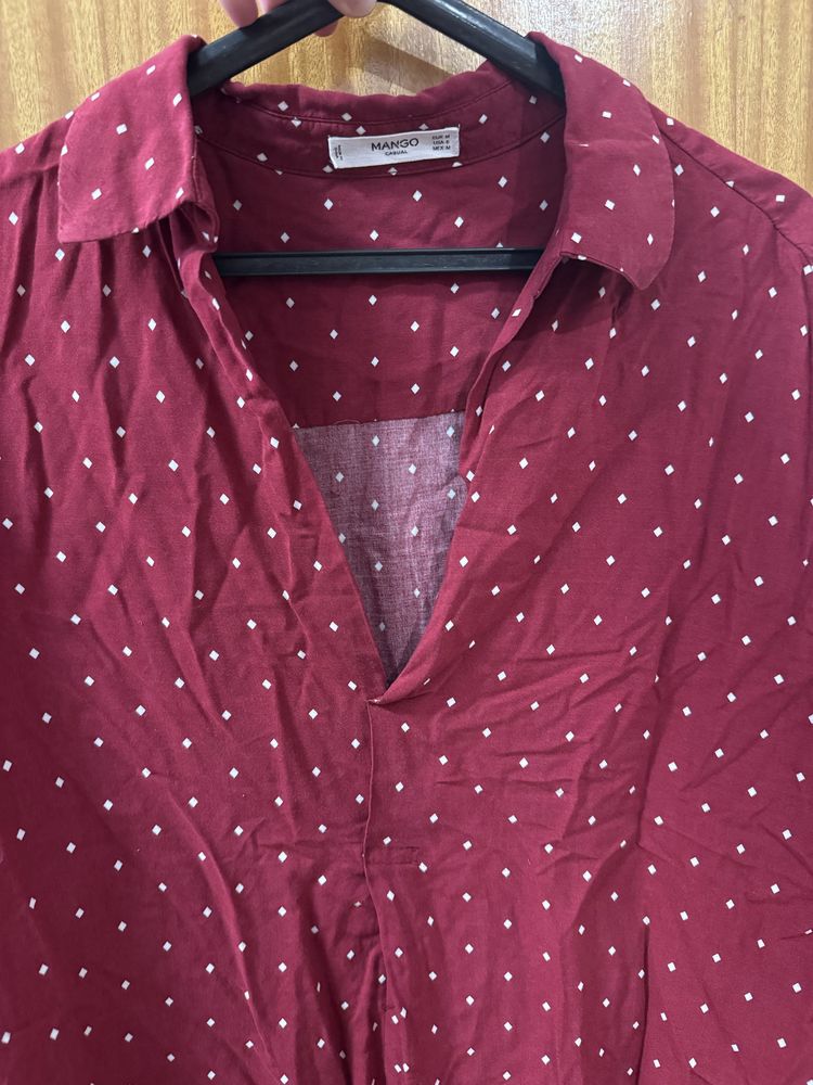 Camisa bordô Mango