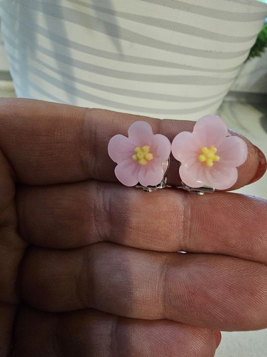 Klipsy dla dziewczynki kwiatuszki handmade