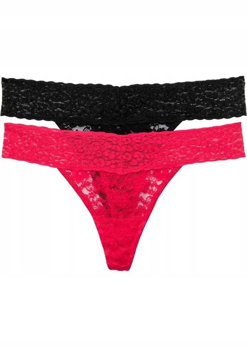 B.P.C 2-pak stringi koronkowe czerwone i czarne r.40/42