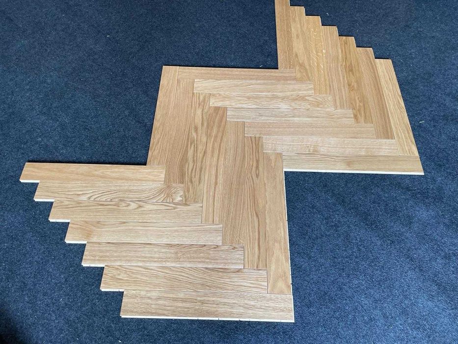 Parkiet warstwowy dębowy lakierowany jodełka klasyczna okazja