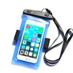 Wodoodporne Etui Z Opaską Do Telefonu Armband Pvc - Niebieskie