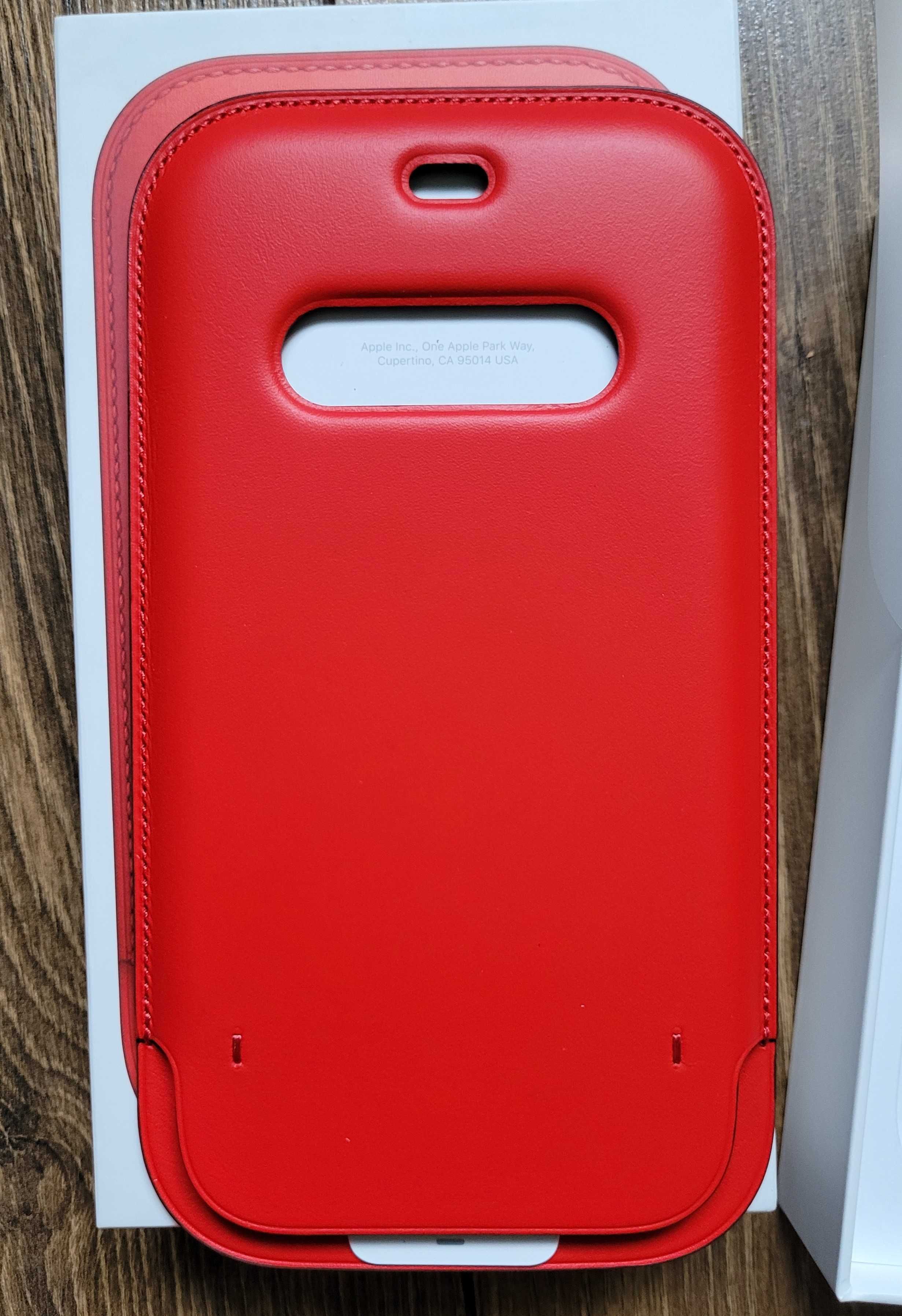 Etui Apple Leather Sleeve iPhone 12 / 12 Pro MagSafe red skórzane NOWE