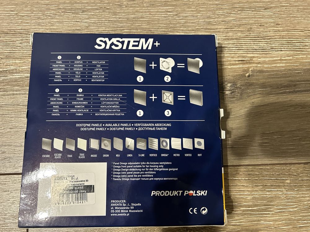 System+ Awenta PEZ100 Escudo panel złoty do wentylatora
