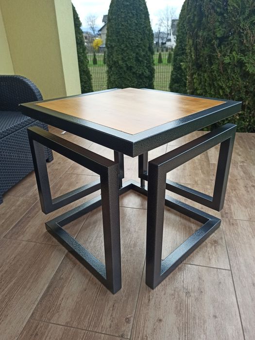 Stolik kawowy loft - ława - stolik industrialny - stół na taras- ogród