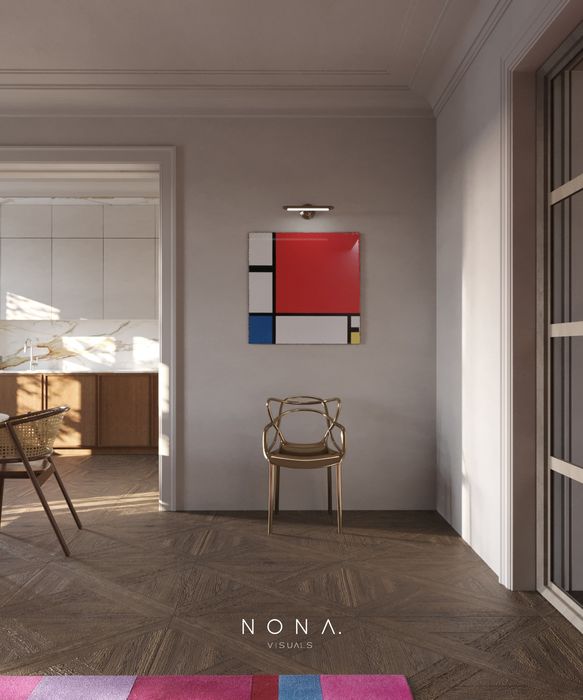 Obraz Neoplastycyzm, żywica, kwadrat, nowoczesny,połysk