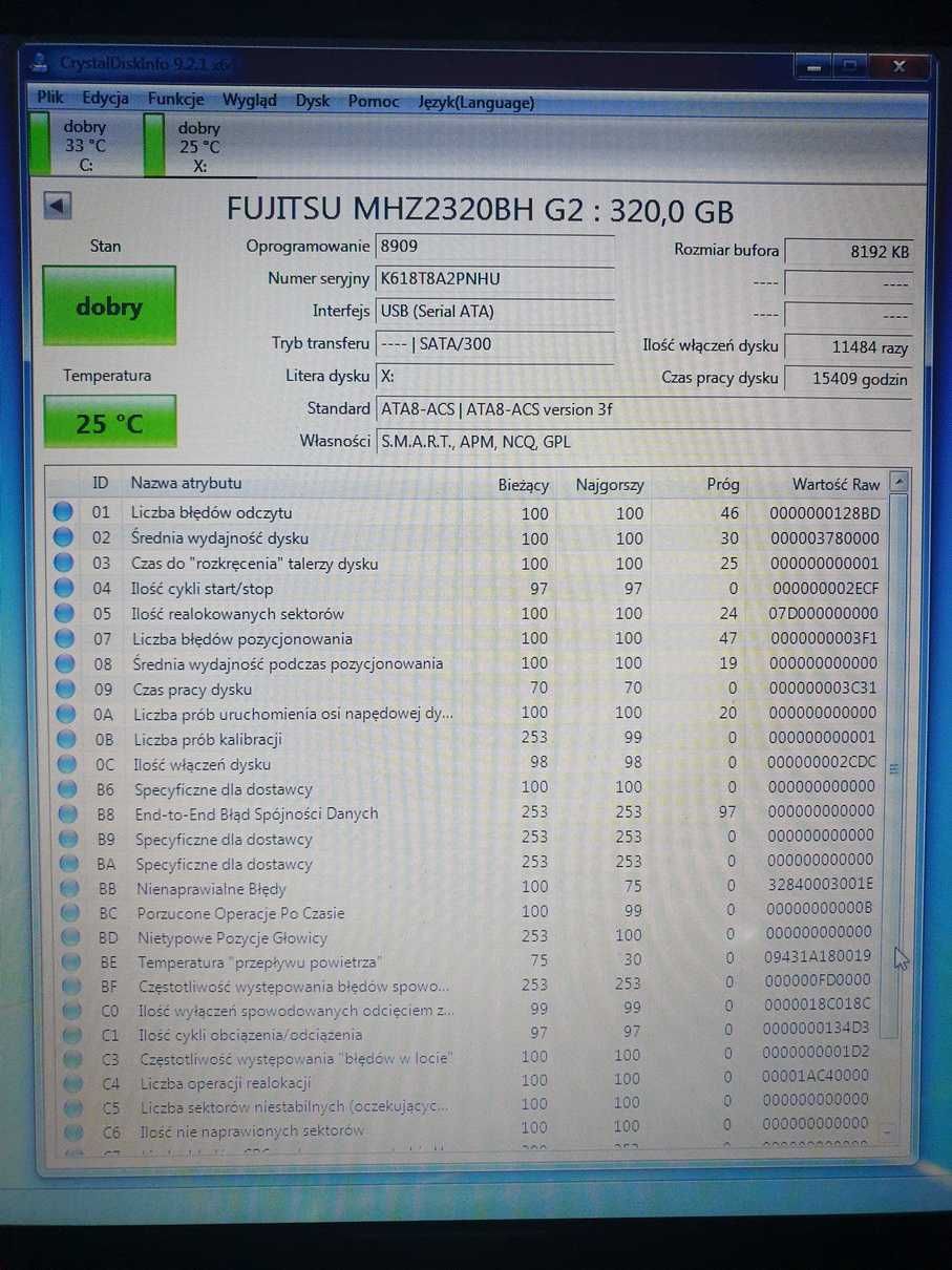 Dysk twardy Fujitsu 320GB SATA II 2,5"