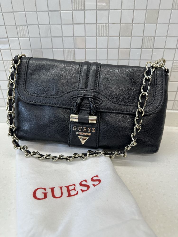 Клатч Guess Luxe чорний натуральна шкіра