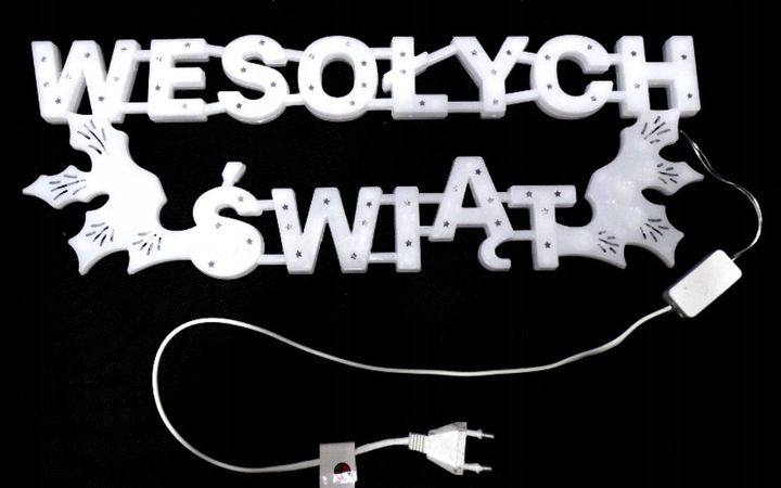 Ozdoba Świąteczna Multikolor Led Wesołych Świąt