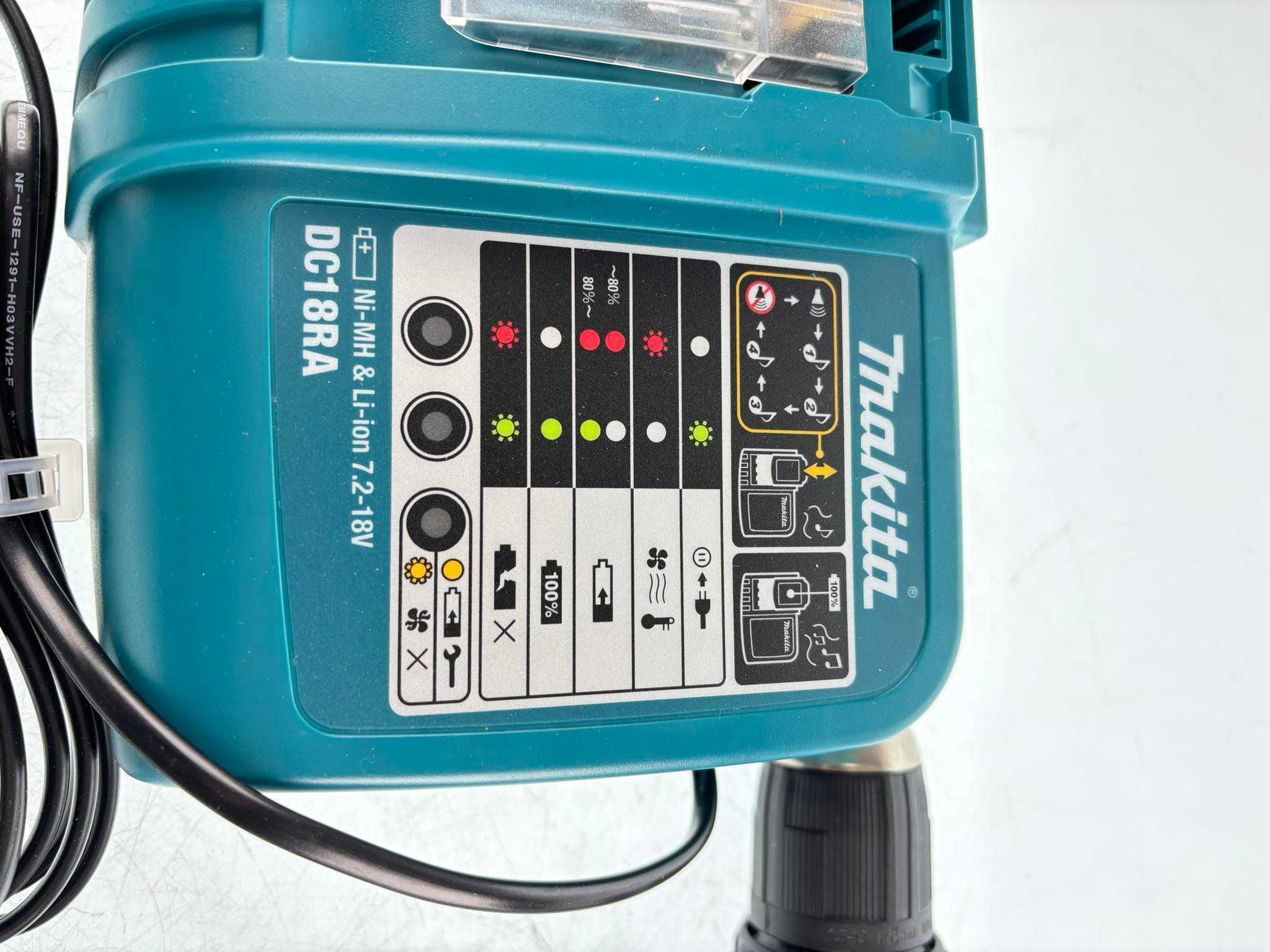 Makita Wiertarko-wkrętarka 18V + 2x akumulator BL1815 + ładowarka