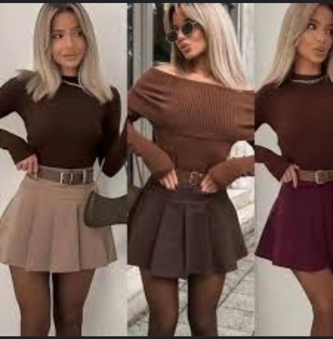 Юбка щорти колір коричневий