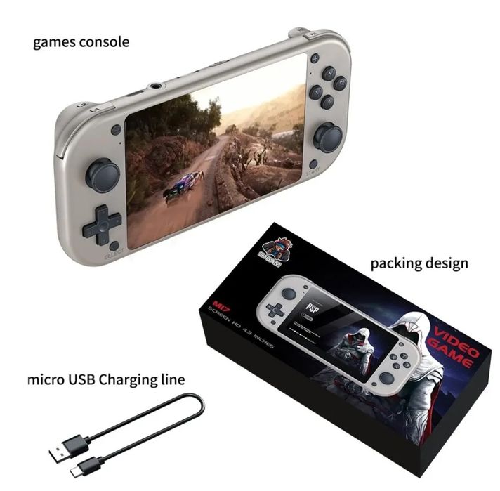 Портативная игровая консоль приставка Boyhom M17,IPS-4.3inch,128gb-SD#