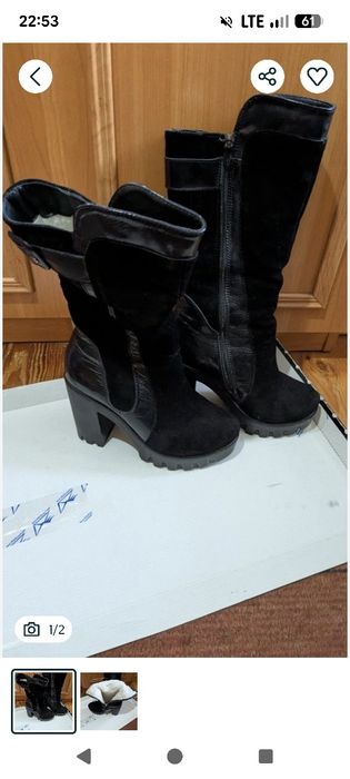 Жіночі зимові чоботи на каблуку