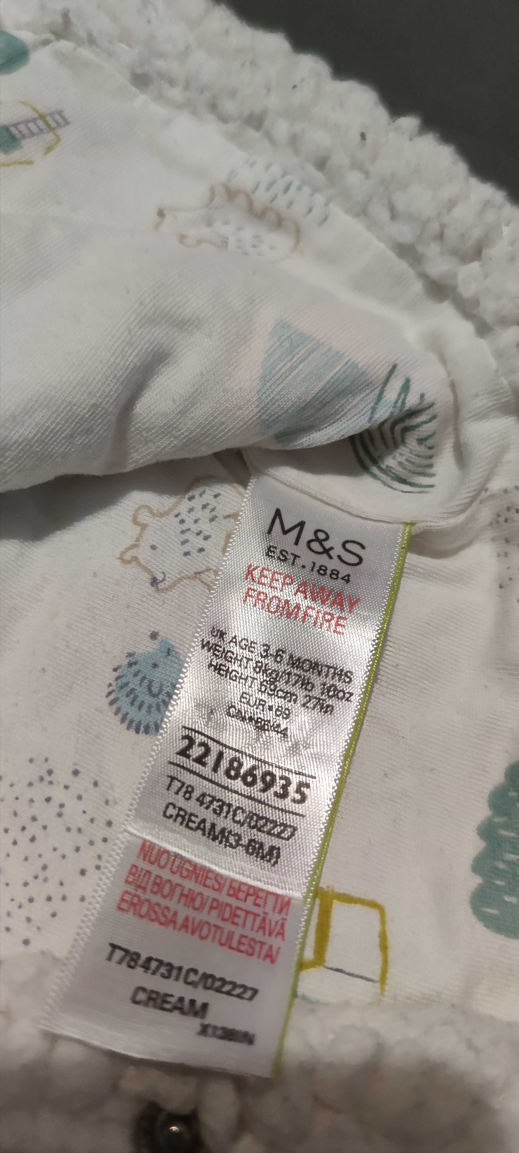 Gruby sweterek niemowlęcy baranek M&S 68