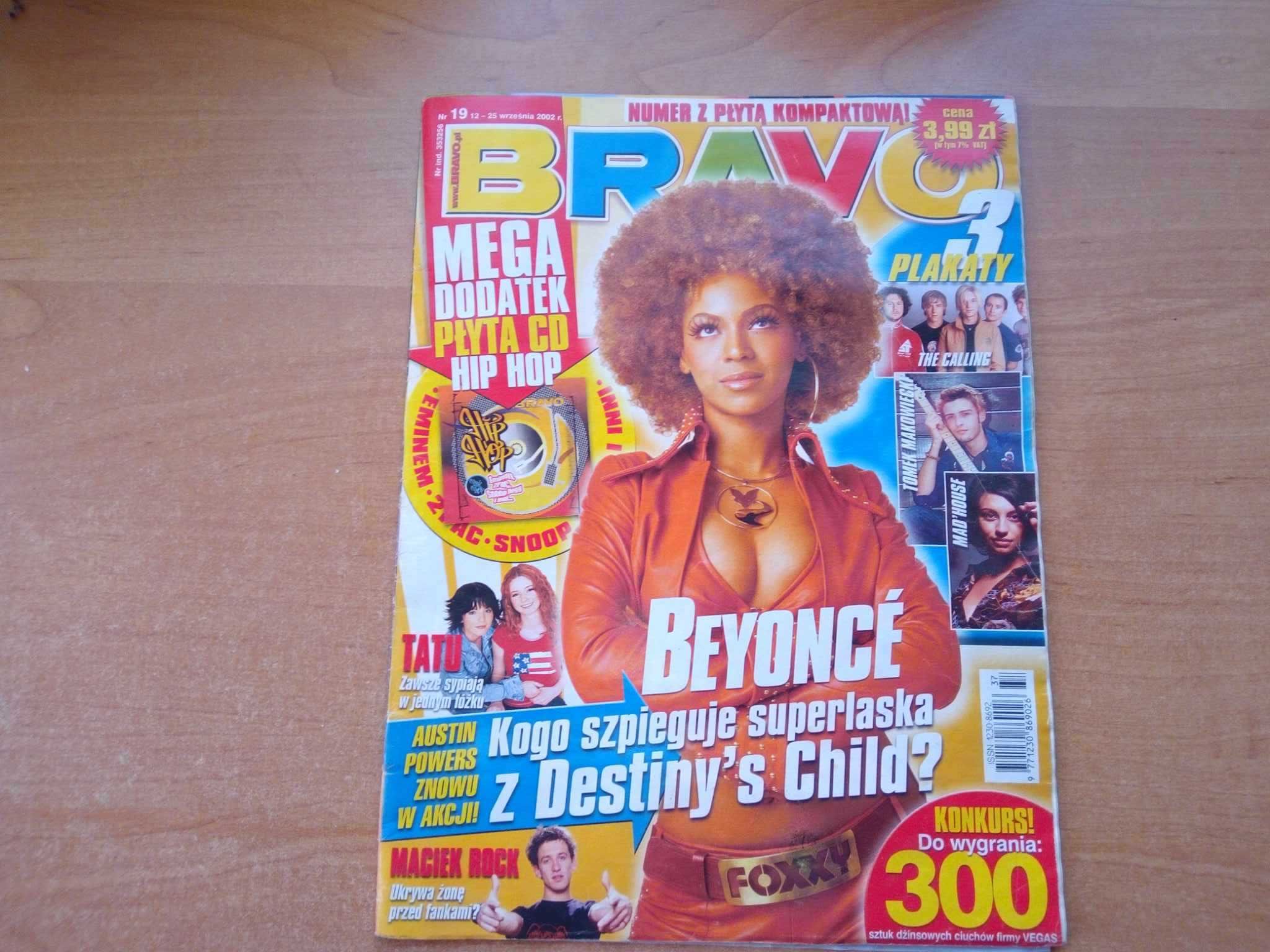 Dwutygodnik Czasopismo Gazeta Bravo nr 19 2002 wrzesień Beyonce