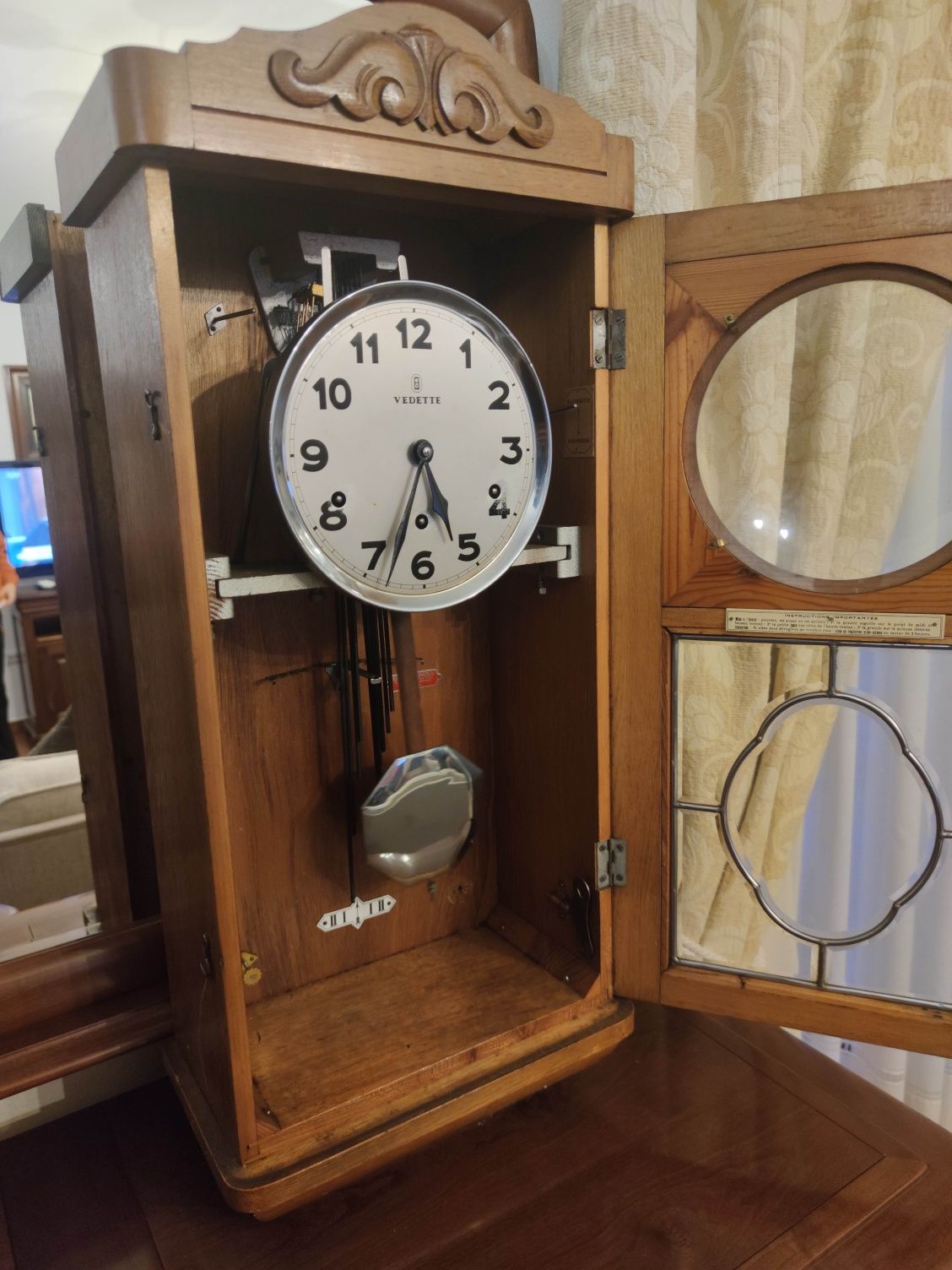 Relógio Antigo Pêndulo corda vintage