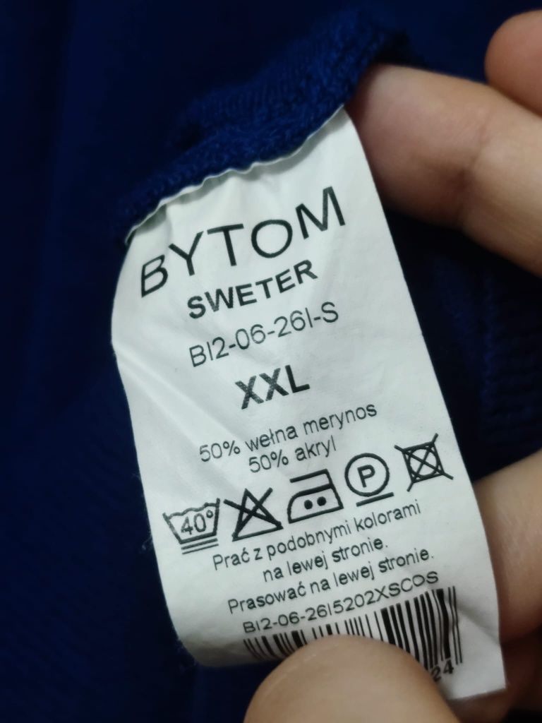 Sweter sweterek Bytom wełna wełniany naturalny merinos XXL XL Merino w