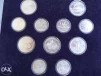 11 Moedas em prata, jogos olímpicos 1980 Moscovo