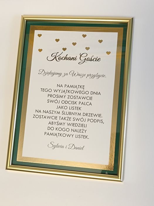 Karta księga gości wesele ślub kolory