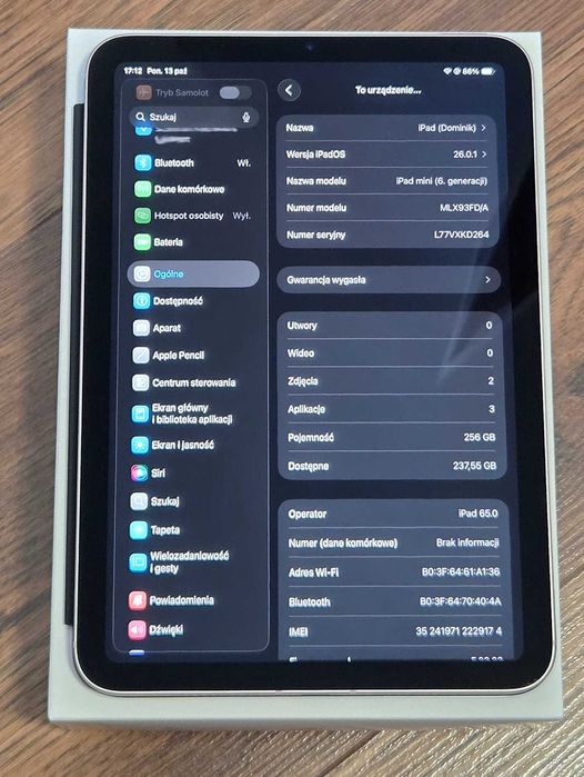 iPad mini 5G 256GB + Smart Folio + Rysik