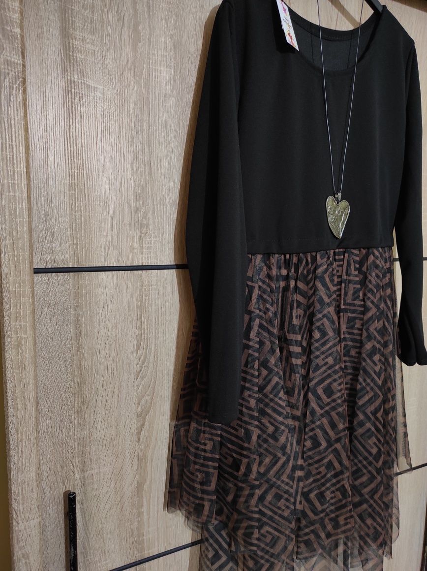 Sukienka tunika siateczka elegancka duży rozmiar Plus size 48 50 elega