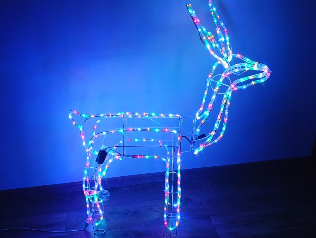 Renifer świetlny LED ledowy gigant XXL 120cm multikolr wielokolorow