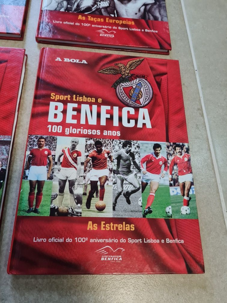 Conjunto 6 livros sobre o Benfica Centenário Edição A Bola