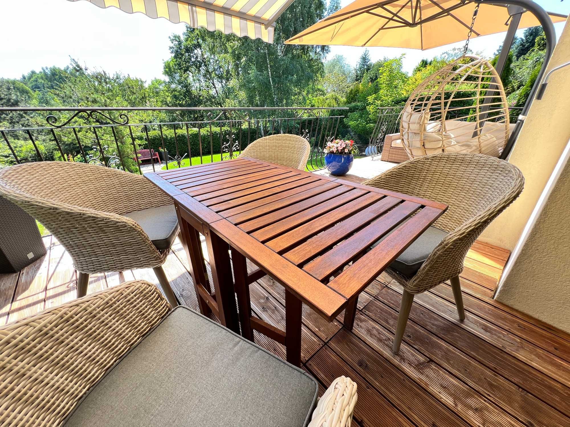 Stół na taras, balkon - IKEA APPLARO składany drewniany 130x70