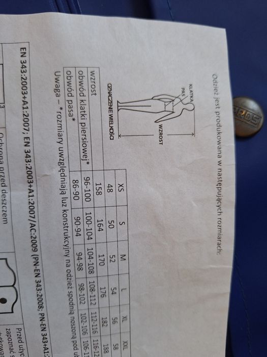 Nowy profesjonalny płaszcz przeciwdeszczowy Pros model 106