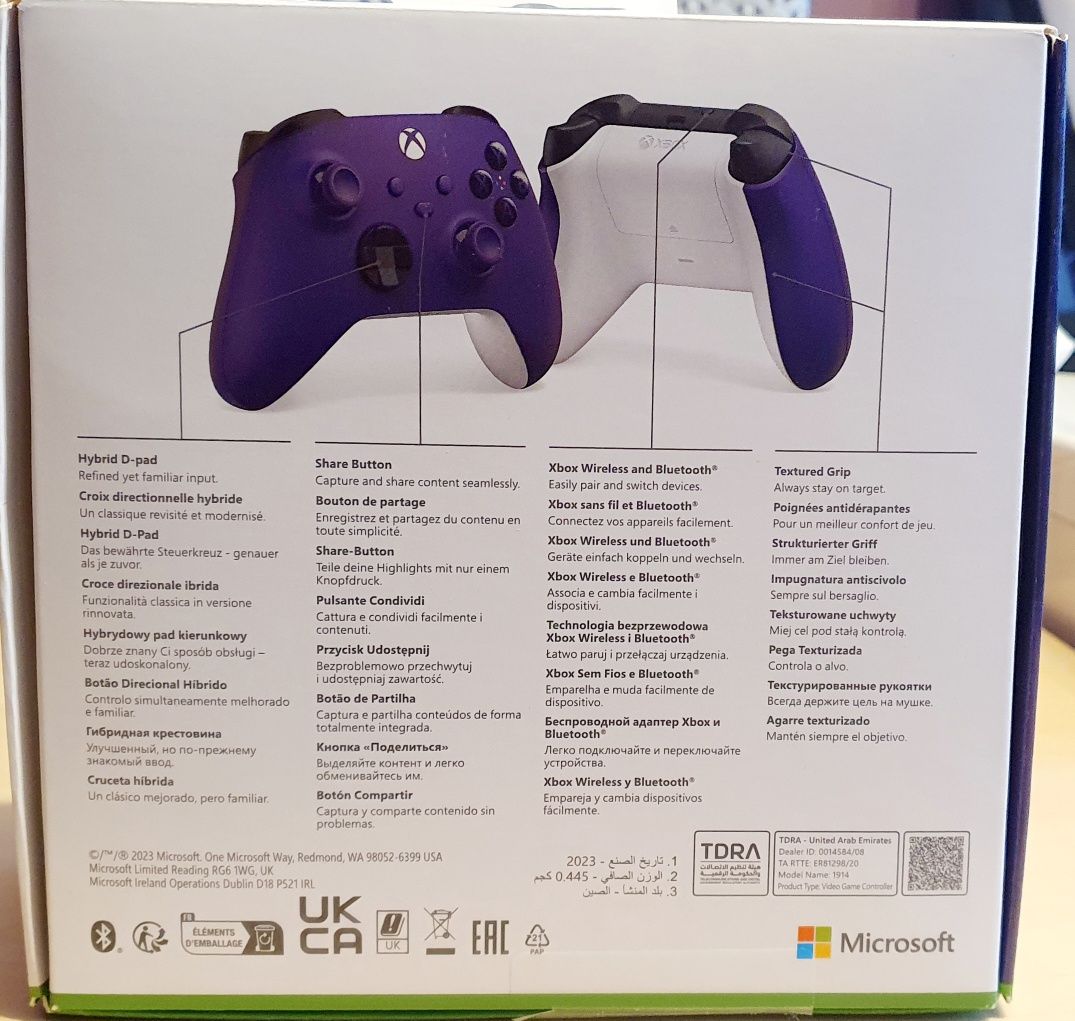 Nowy Bezprzewodowy Kontroler Pad Microsoft Xbox (Series X) fioletowy