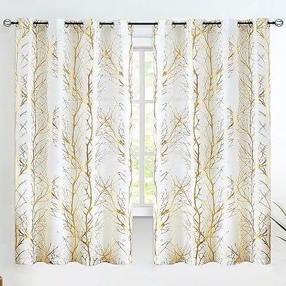 Zasłony firany gałęzie drzewa 127x175cm 2szt