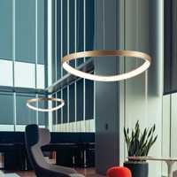 Złota Lampa wisząca led, loop śr 60cm