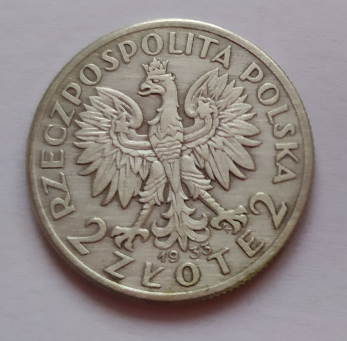 Srebrna moneta kolekcjonerska - 2 zł - Głowa Kobiety Polonii z 1933 r.