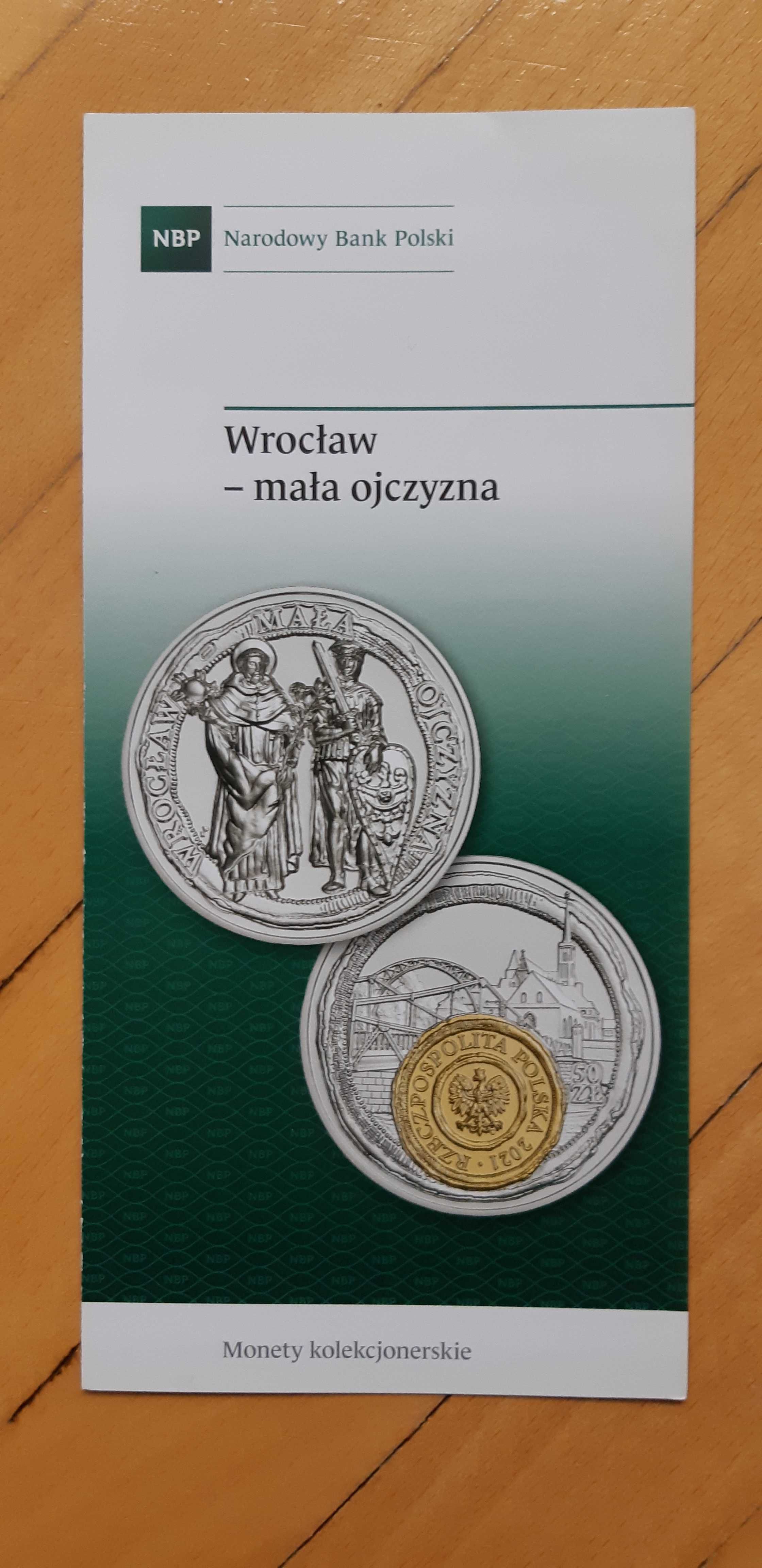 folder do monety 50 zł  Wrocław -mała ojczyzna