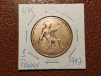 Reino Unido - moeda de 1 penny de 1917