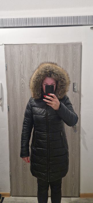 Kurtka skórzana płaszcz pikowany