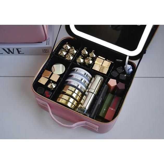 Дорожня косметичка з дзеркалом і підсвічуванням, дорожній органайзер