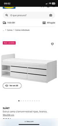 Cama com arrumação SLAKT IKEA