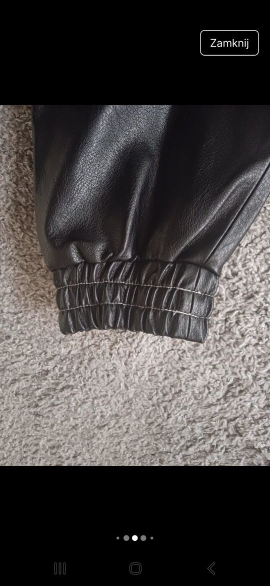 Czarna skórzana kurtka oversize vintage