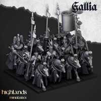 Royal Knights of Gallia x7 + x3 CMD - Highlands Miniatures - Old World