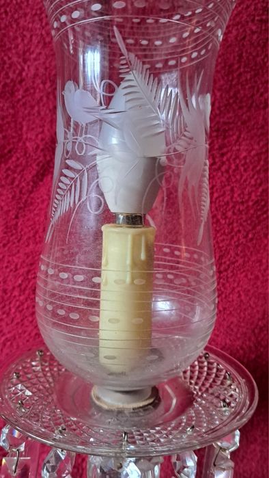 Candeeiro Vintage em Cristal com Detalhes Decorativos