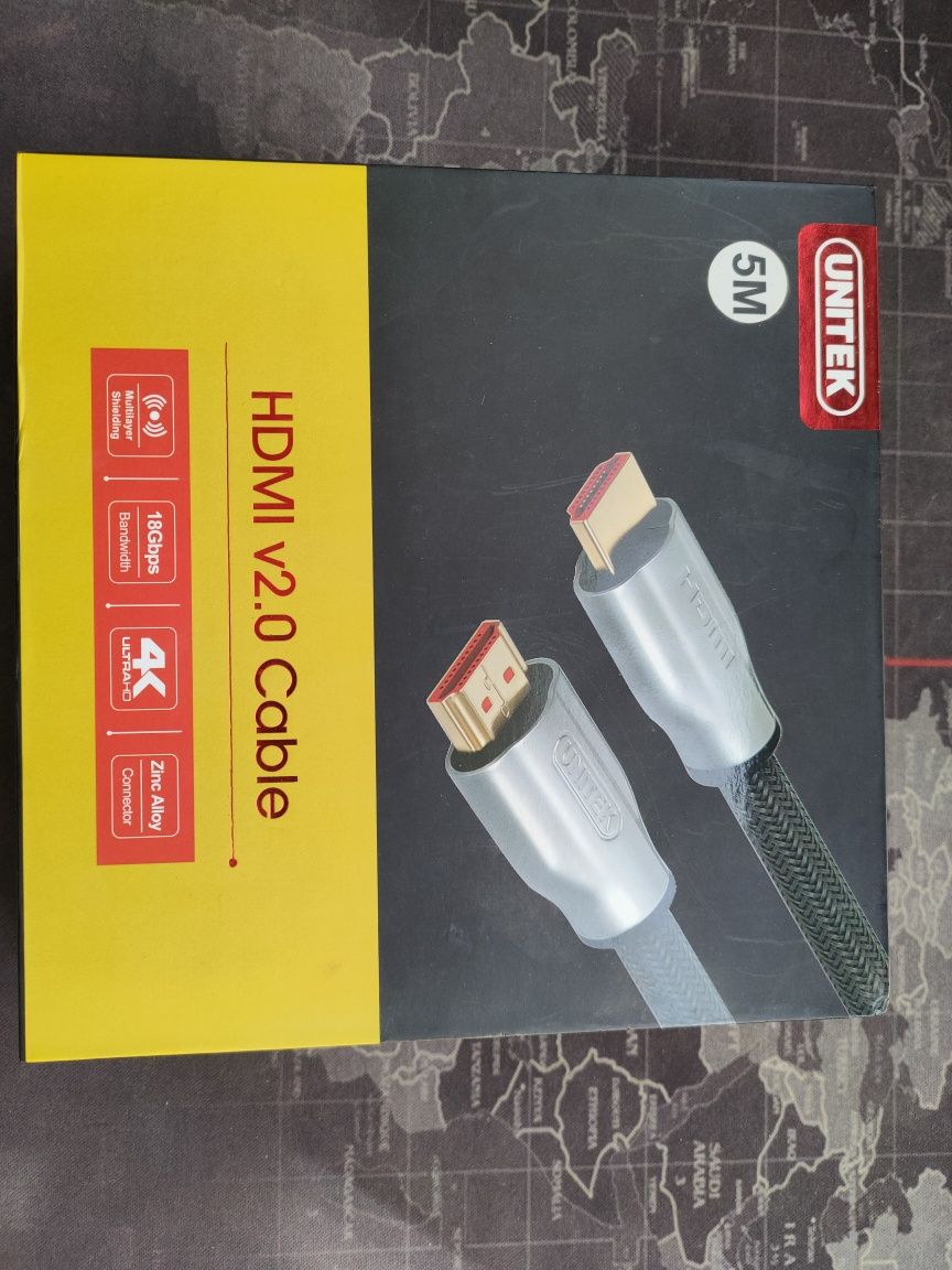 Kabel HDMI 2.0 Unitek Y-C140RGY 5 metrów m