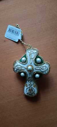 Irlandzka ozdoba świąteczna - Krzyż celtycki - Aksamit