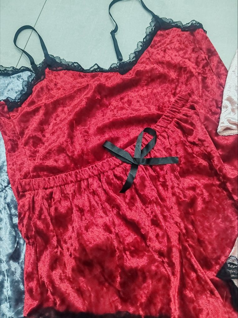 3 welurowe piżamki M nowe